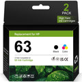 63 Black Tri-Color Ink Cartridge Printers for HP 63 ink cartridges Combo Works with ENVY Inspire 7950e 2-Pack