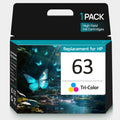 63 Tri-color Ink Cartridge for HP 63 Ink Cartridge Compatible for HP Ink 63 Printer (1 Color)
