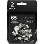 65 Ink Cartridges Compatible for HP65 Ink Cartridge Combo for HPInk 65 Black Printers(2 Black)