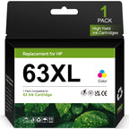 63XL Tri-color Ink for HP 63 Ink Cartridge Compatible for HP Ink 63 Printer (1 Color)