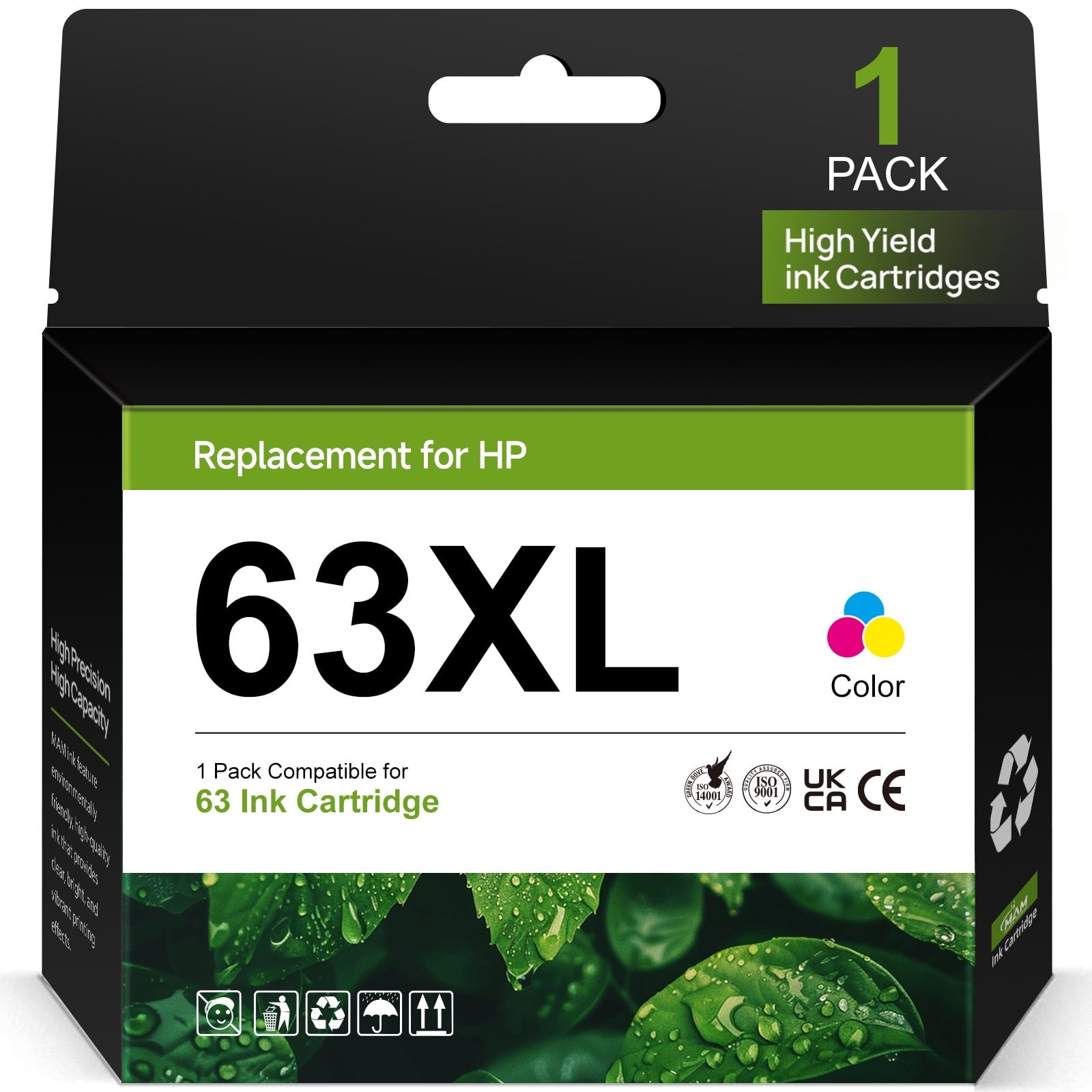 63XL Tri-color Ink for HP 63 Ink Cartridge Compatible for HP Ink 63 Printer (1 Color)