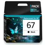 67 Black Ink Catridges Compatible for HP 67 Ink Cartridges for HP Black Ink 67 for HP Printer Ink 67-1 Pack