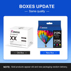 212XL Ink Cartridges for Epson 212 Ink Cartridges for Epson 212XL Ink for Epson XP-4105 WF-2830 XP-4100 WF-2850 Printer 5-Pack (2 Black Cyan Magenta Yellow)