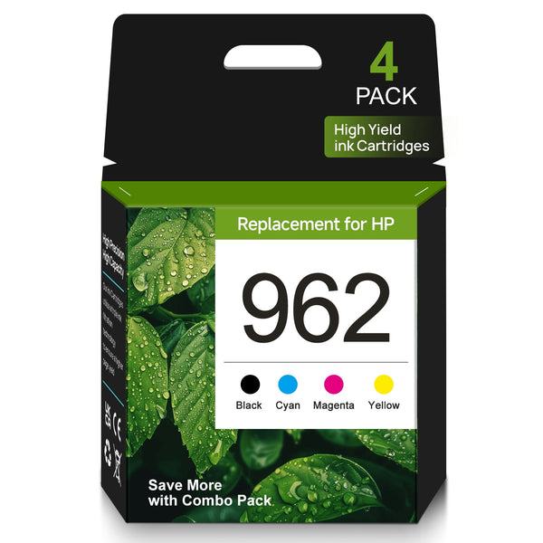 962 Ink for HP 962 Ink Cartridges Cartridges Combo (4-pack) Compatible for HP 962 Printer Ink Work with Officejet 9015 Ink Series